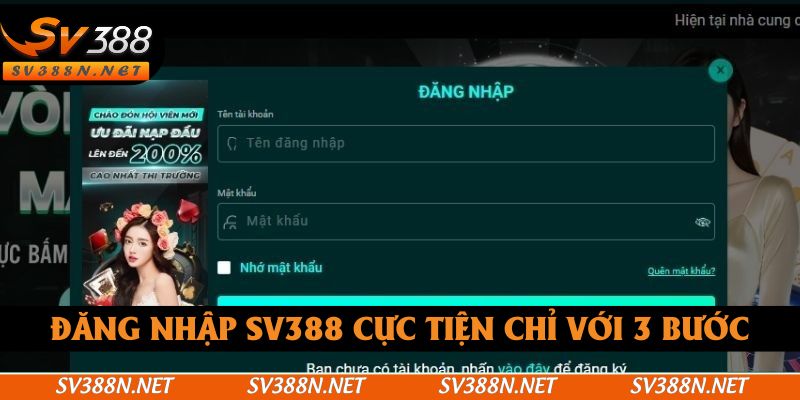 Đăng nhập SV388 cực tiện chỉ với 3 bước đơn giản Đăng nhập SV388 cực tiện chỉ với 3 bước đơn giản